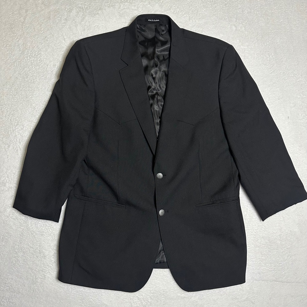 Cody James Frisco Men 42R Black Western Blazer Sport Jacket Wool Blend Cowboy